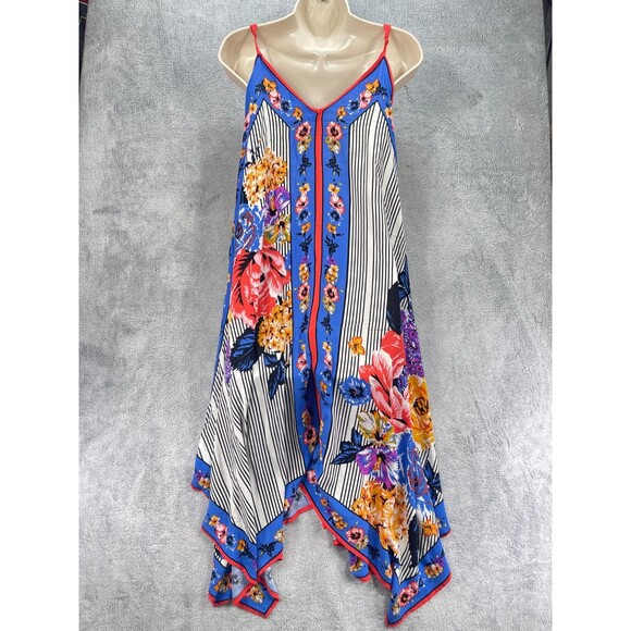 Flying Tomato Maxi Dress Womens Small Multi Floral Rayon Spaghetti Strap V Neck - Picture 2 of 13